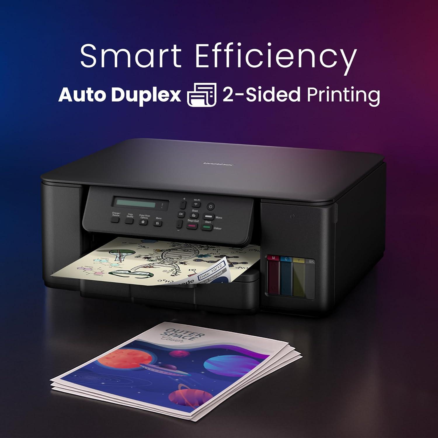 Brother DCP-T535DW A4 Ink Tank Colour Multifunction Printer| 16 ipm (Black)/ 9 ipm (Colour) | 128 MB | Print, Scan & Copy | USB 2.0, Wireless or WiFi | Automatic Duplex | Free Installation | 1 Year Warranty thumbnail 3