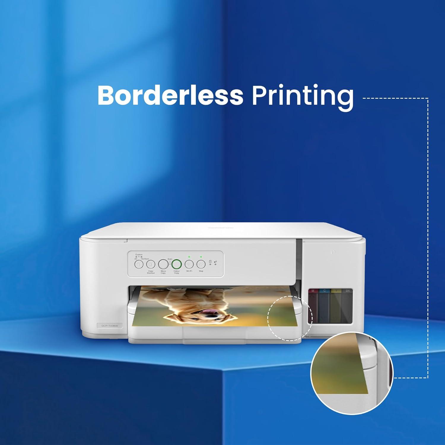 Brother DCP-T436W A4 Inkjet Multifunction Printer | 26 PPM (Black)/ 11 PPM (Colour) | 128 MB | Print, Scan, Copy | USB 2.0, Wireless or WiFi |Free Installation | 1 Year Warranty thumbnail 3