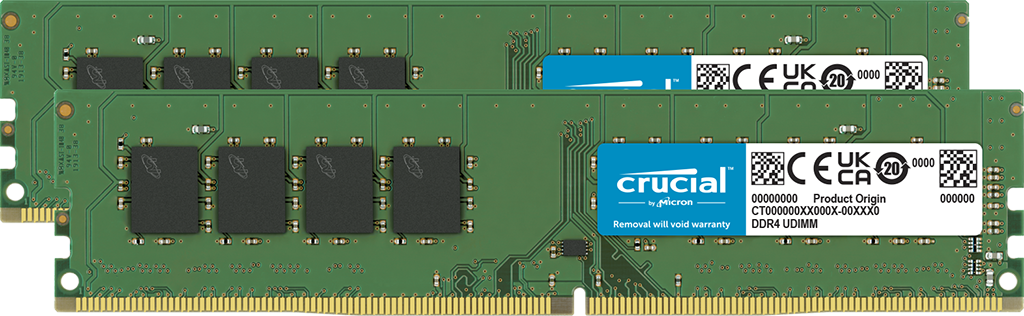 Crucial 32GB Kit (2x16GB) DDR4 RAM 3200MHz Desktop RAM / Memory, CT2K16G4DFRA32A, 10 Year Warranty