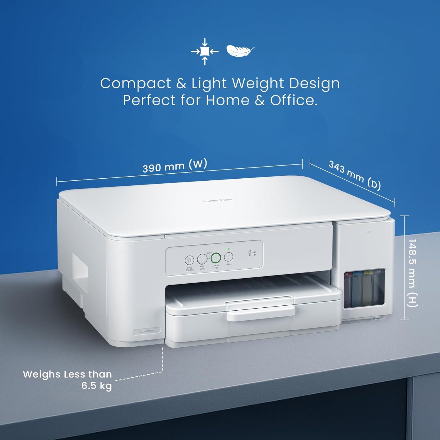 Brother DCP-T236 A4 Colour A4 Multifunction Printer | up to 16 ipm (Black)/ 9 ipm (Colour) | USB 2.0 | 64 MB | Print, Scan, Copy | Free Installation | 1 Year warranty thumbnail 4
