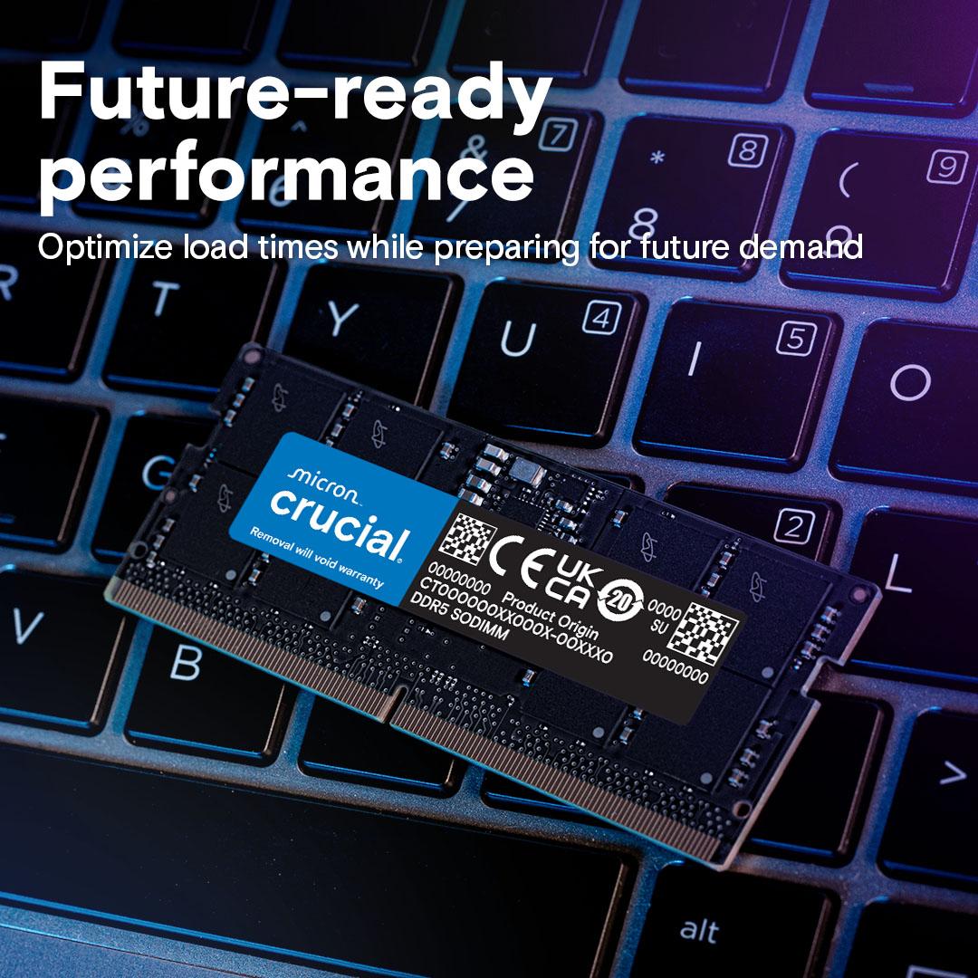 Crucial 16GB kit (2x8 GB) DDR5 RAM 5600MHz Laptop Memory, CT2K8G56C46S5, 10 Year Warranty thumbnail 5