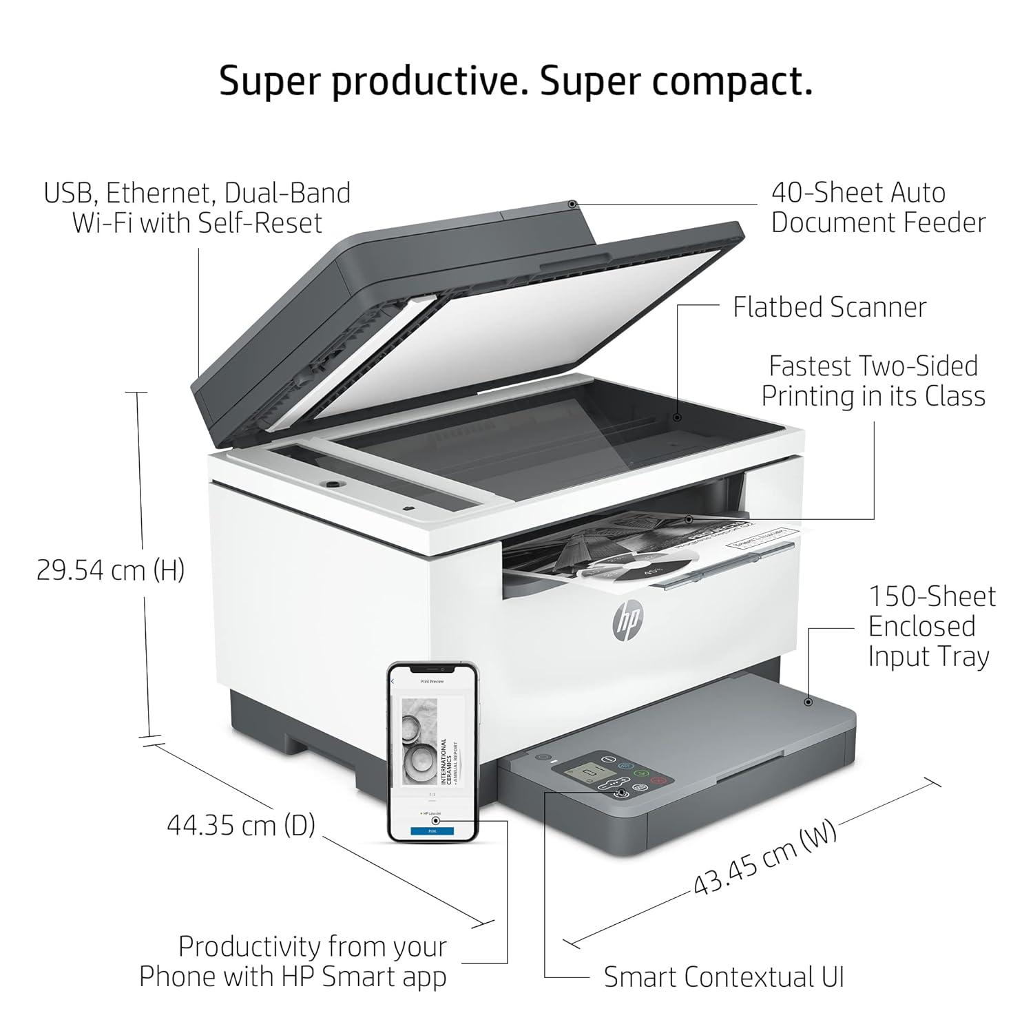 HP LaserJet MFP M233sdw | 29 PPM | 64 MB | USB 2.0, Ethernet, Wireless or Wi-Fi | Copy , Scan, Copy & ADF | Automatic Duplex | A4 Multifunction Printer | 1 Year Warranty thumbnail 4