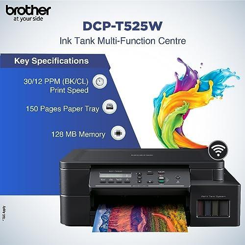 Brother DCP-T525W Inkjet A4 Colour Multifunction Printer | 8 PPM (Black)/ 5 PPM (Colour) | 128 MB | Print, Scan, Copy |USB 2.0, Wireless or Wi-Fi | Free Installation | 1 Year Warranty thumbnail 3