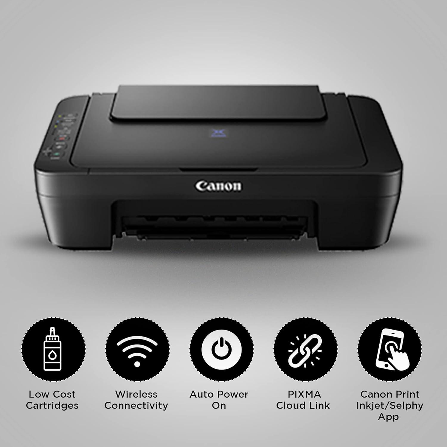 Canon PIXMA E470 A4 Inkjet Colour Multifunction Printer | 8 IPM (Black) / 4 IPM (Colour) | USB 2.0, Wireless or Wi-Fi | Print, Scan, Copy | 1 Year Warranty thumbnail 4