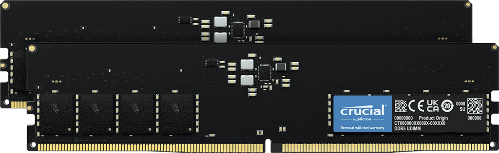 Crucial 64GB Kit (32GBx2) DDR5-5600MHz Desktop RAM / Memory, CT2K32G56C46U5, 10 Year Warranty