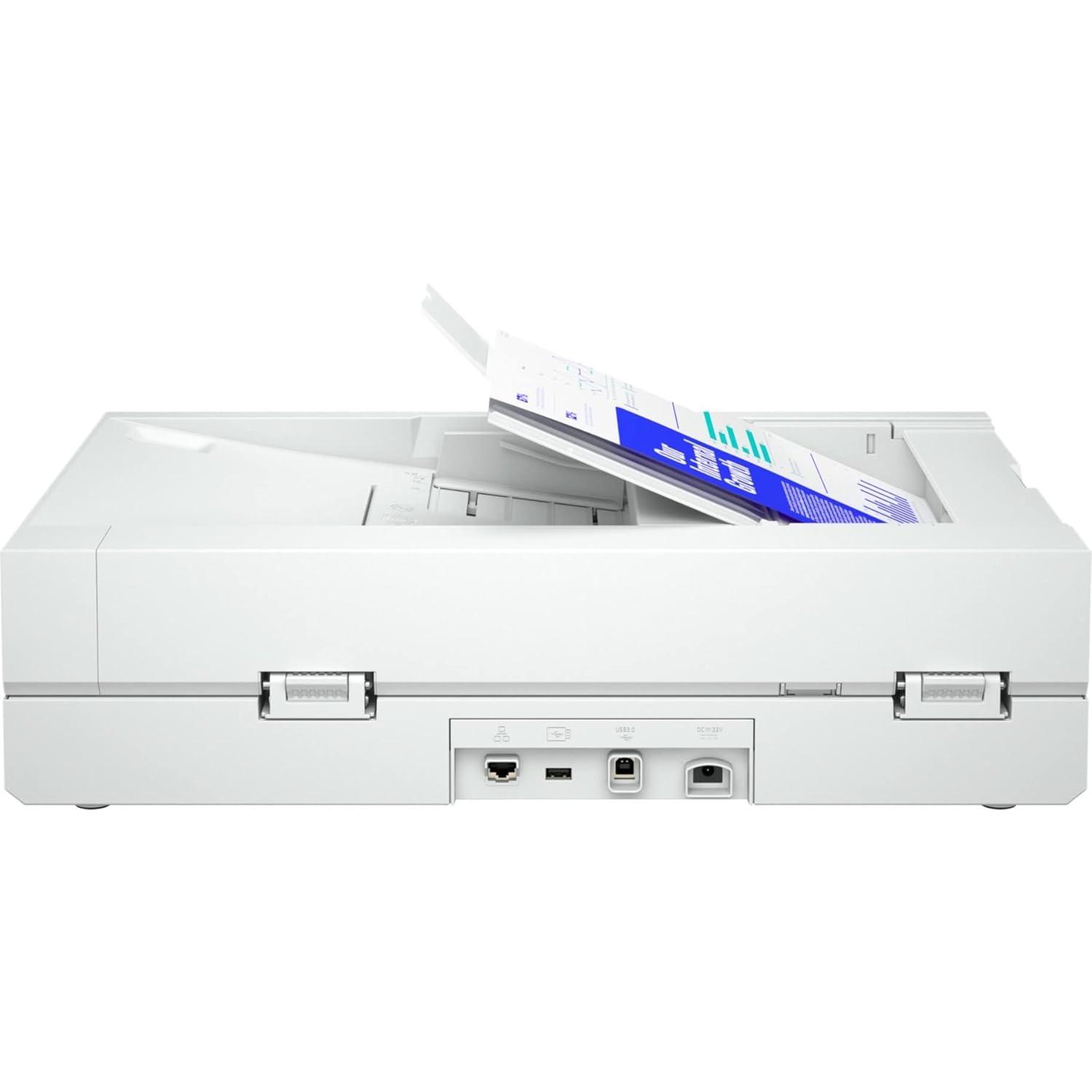 HP ScanJet Pro N4600 fnw1 | 40 PPM | Wireless or Wi-Fi | USB | Ethernet | ADF & Flatbed Scanning | Color Automatic Duplex | A4 Scanner | 1 Year Warranty thumbnail 6