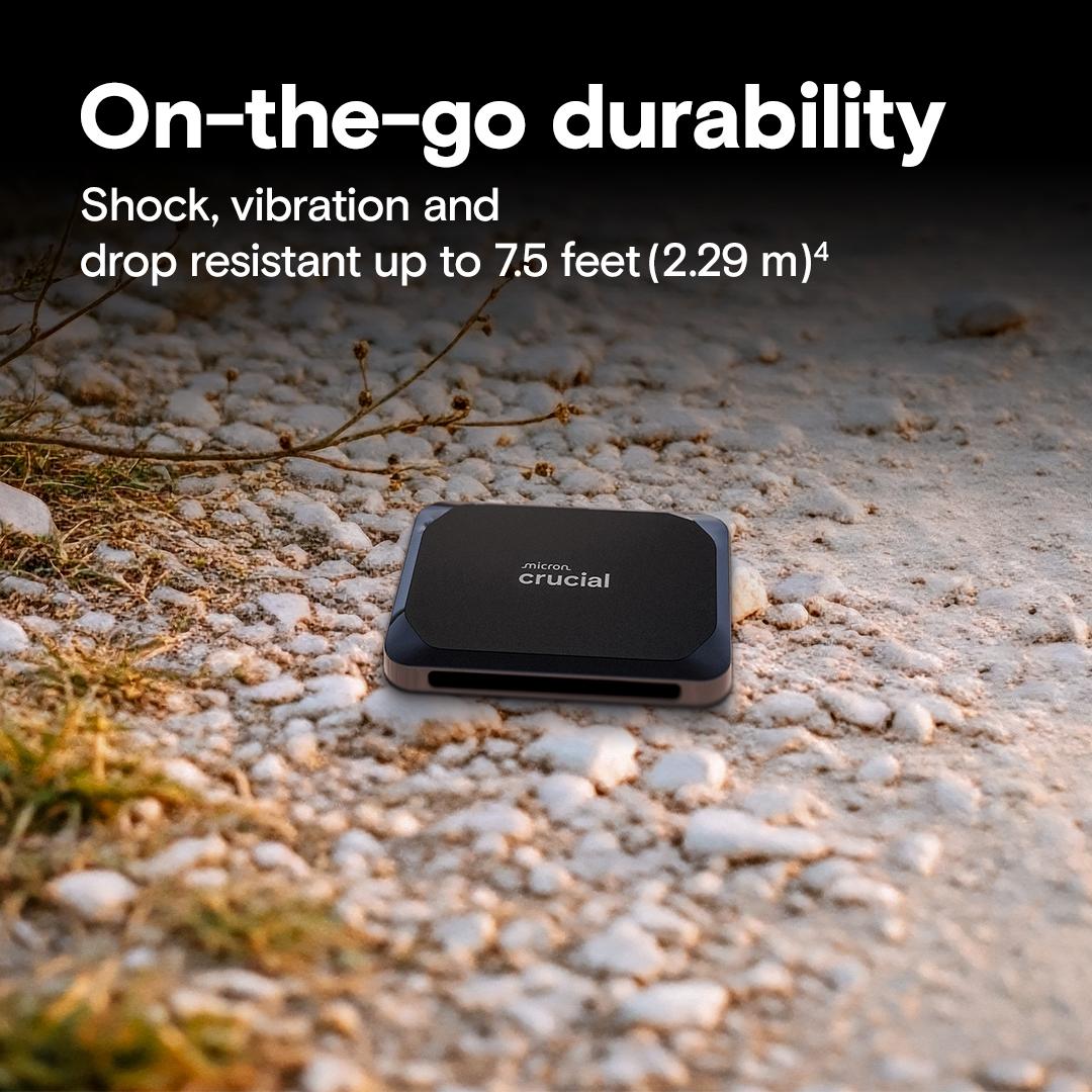 Crucial X9 4TB Portable SSD, Read speeds up to 1050 MBps, External Hard Disk, 3 Year Warranty thumbnail 5