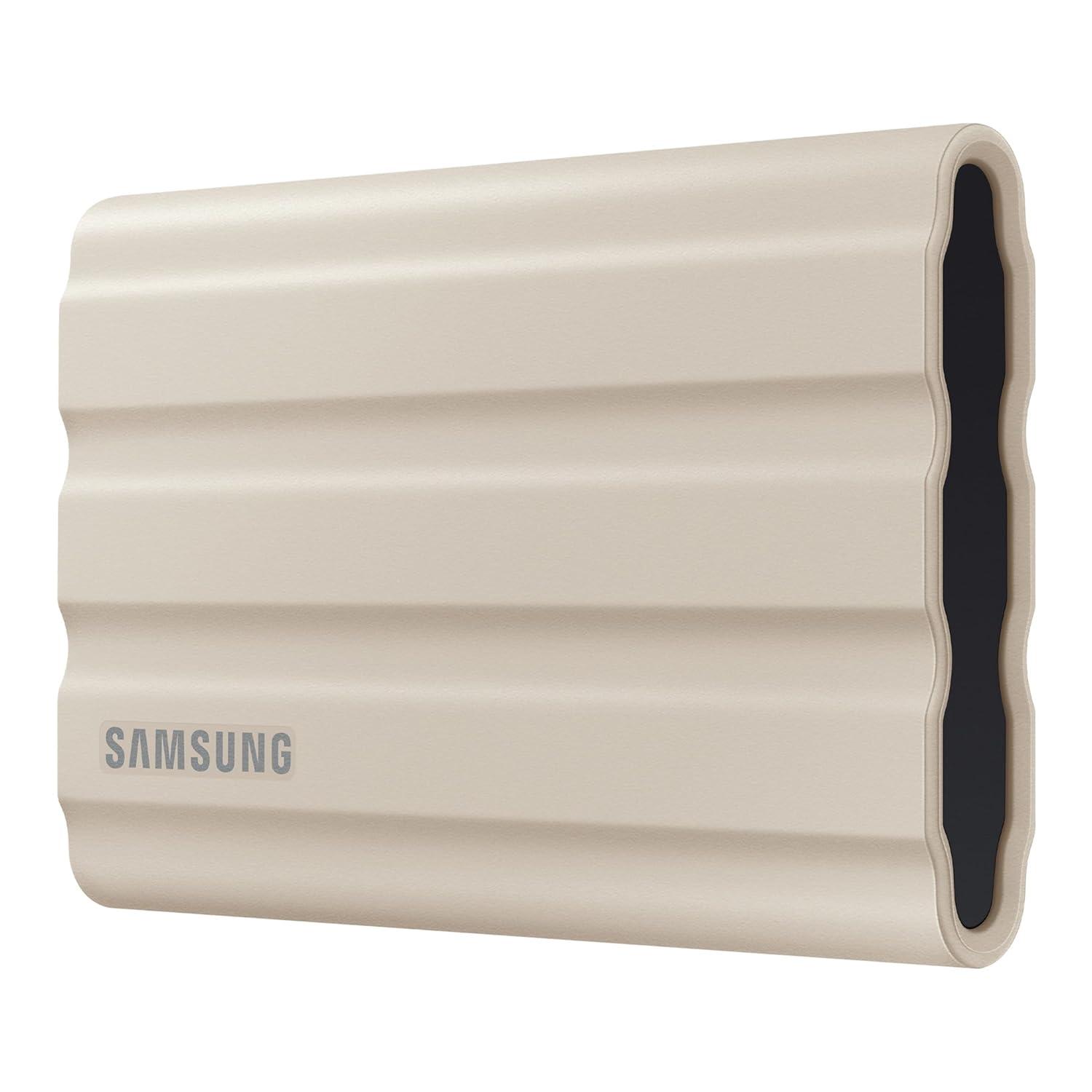 Samsung T7 Shield Portable SSD 1TB USB 3.2 Gen2 External SSD, Beige, Up to 1,050MB/s, Rugged, IP65 Water & Dust Resistant, for Photographers, Content Creators and Gaming, Mac Compatible, MU-PE1T0K, 3 Year Warranty thumbnail 3